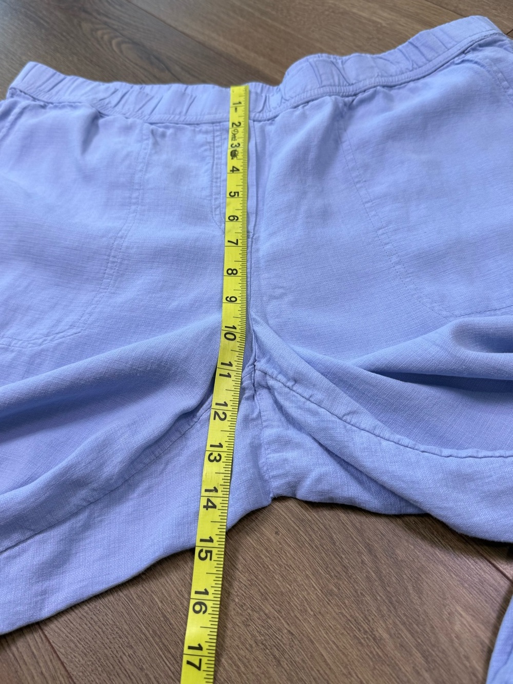 Pure Jill Periwinkle Blue Linen Blend Wide Leg Crop Pants Pull On Size Large - Picture 9 of 10
